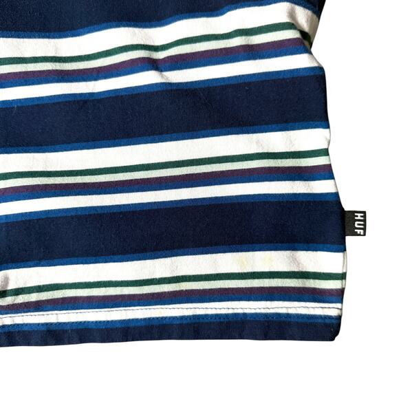 HUF Worldwide Multicolored Striped SS Top Men’s L - Skater Streetwear Casual Hip - Picture 9 of 15